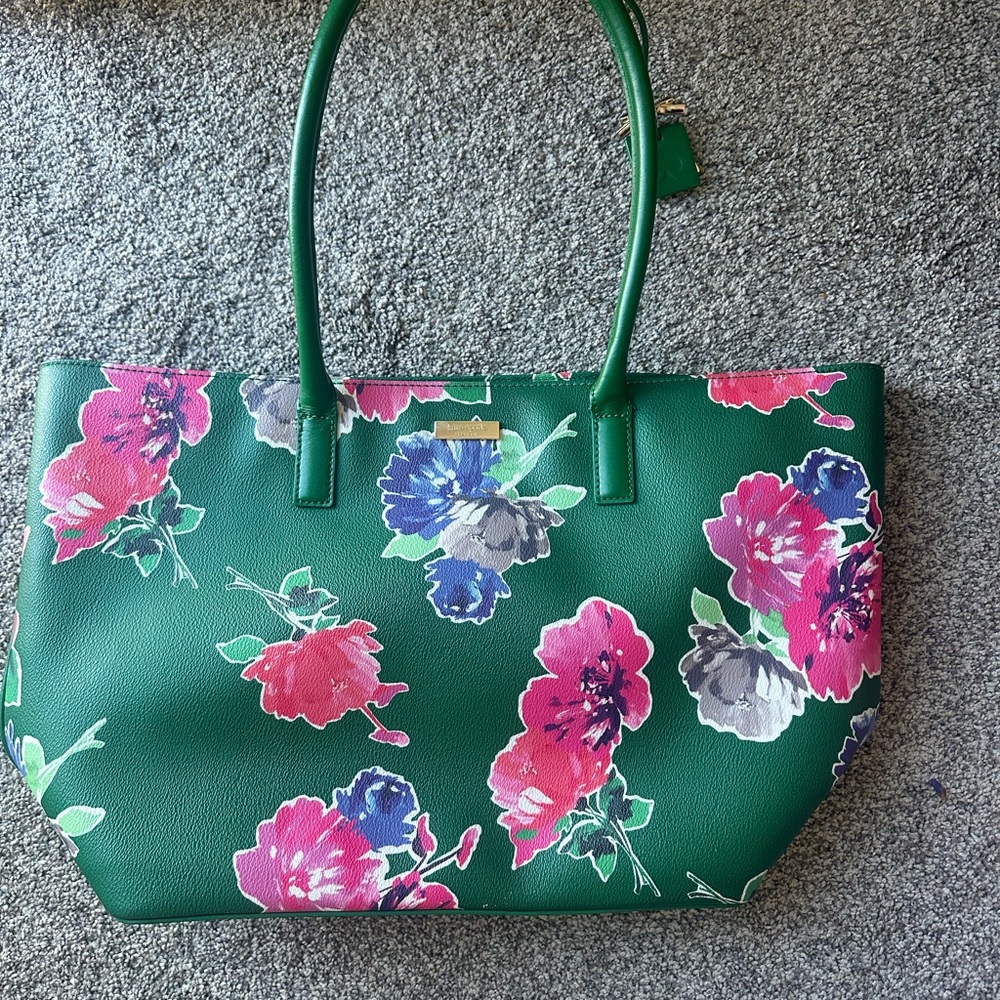Kate Spade Floral Green Tote Bag